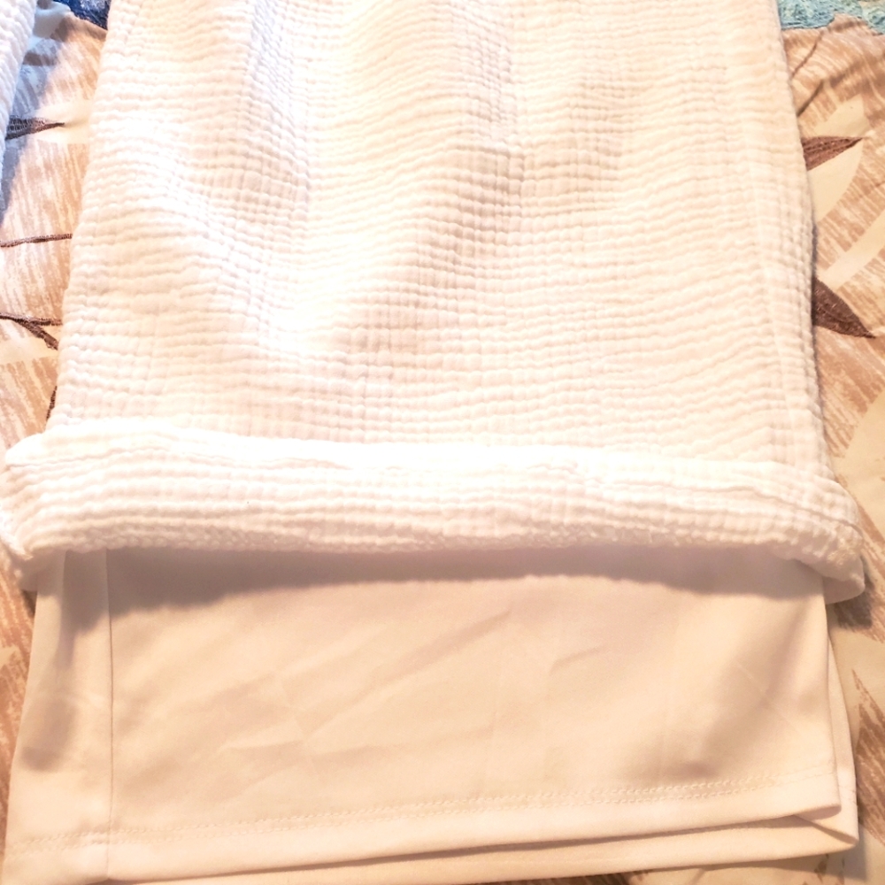 White Cotton Draw String Pants - image 4